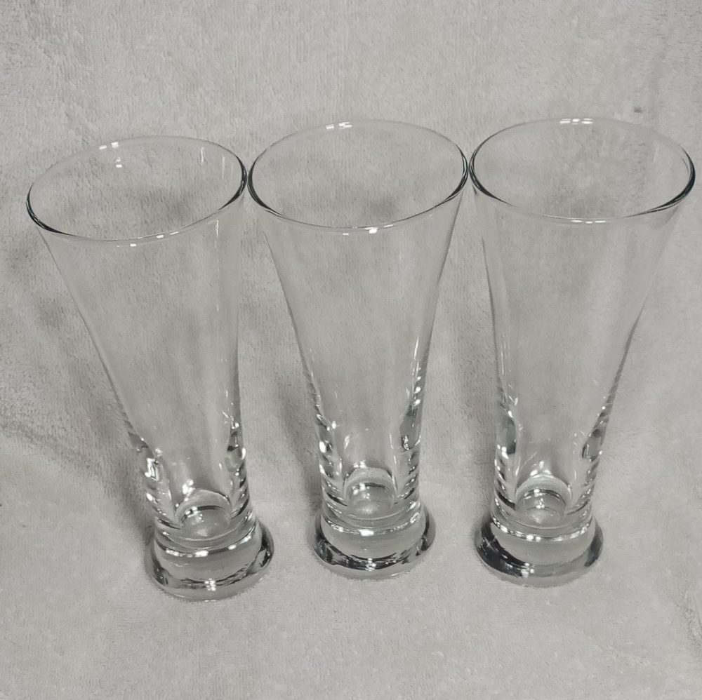 Set of 6 Clear Glass Restaurant Bar Flared Beer Pilsner Glasses 12oz - Picture 3 of 8